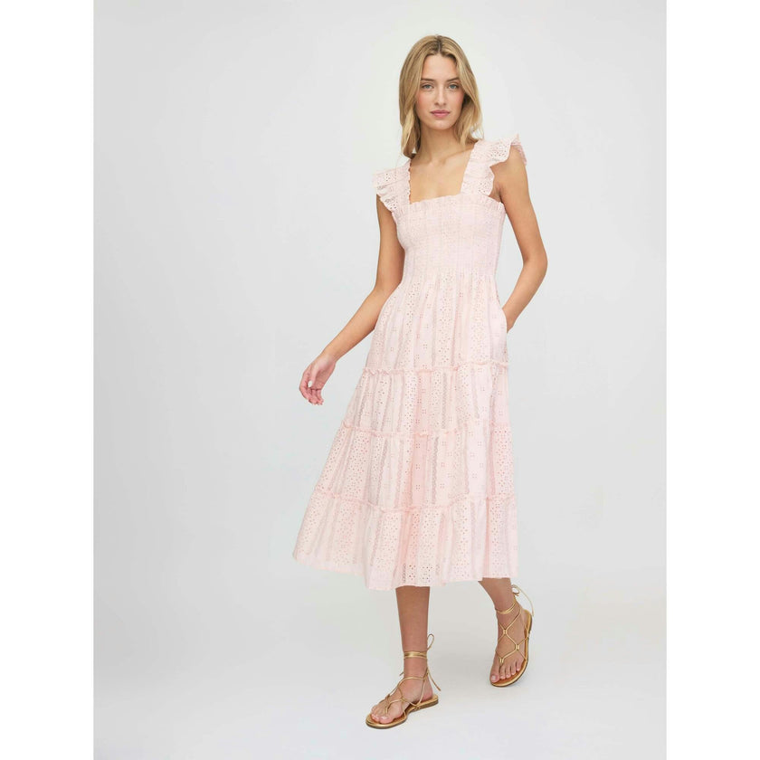 The Ellie Nap Dress - Pink Broderie Voile