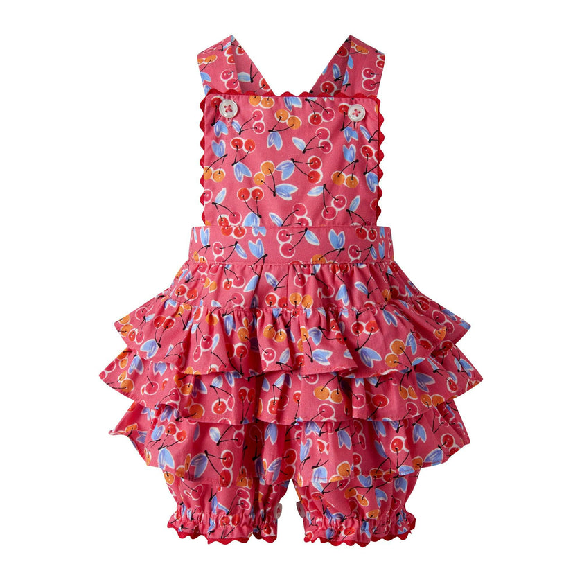 Cherry Dungaree and Blouse Set