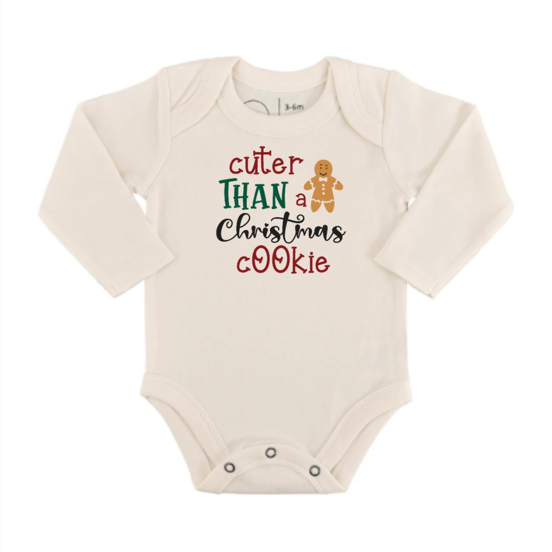 long sleeve graphic bodysuit | christmas cookie