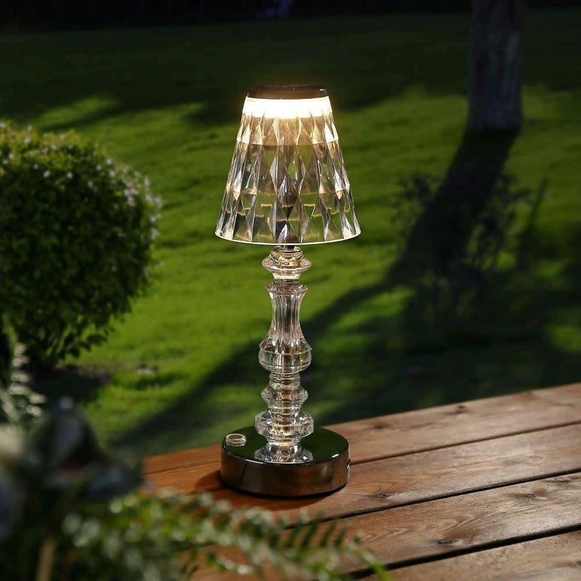 Lillian 12.75" Classic Acrylic Rechargeable Integrated Portable LED Table Lamp