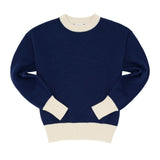 Women's Navy With Cream Trim Knit Sweater