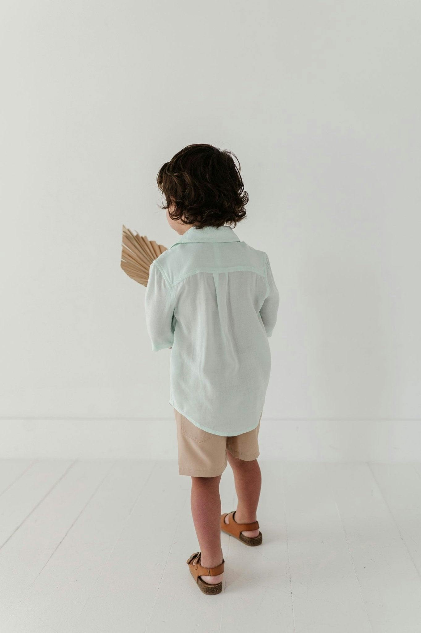 Boys Utility Shirt in Sky Blue