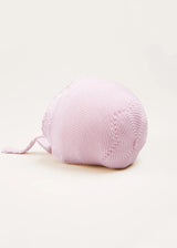 Lace Detail Bonnet in Baby Pink (0-9mths)