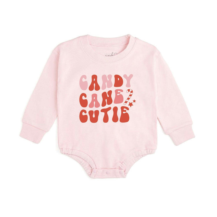 Candy Cane Cutie Christmas Long Sleeve Romper