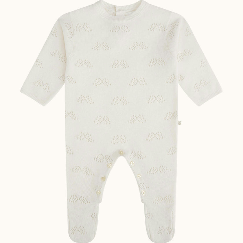 Angel Wing Cashmere Pointelle Sleepsuit