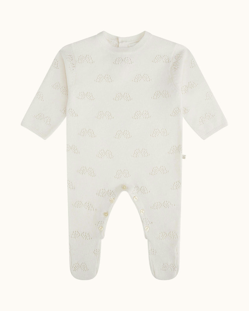 Angel Wing Cashmere Pointelle Sleepsuit