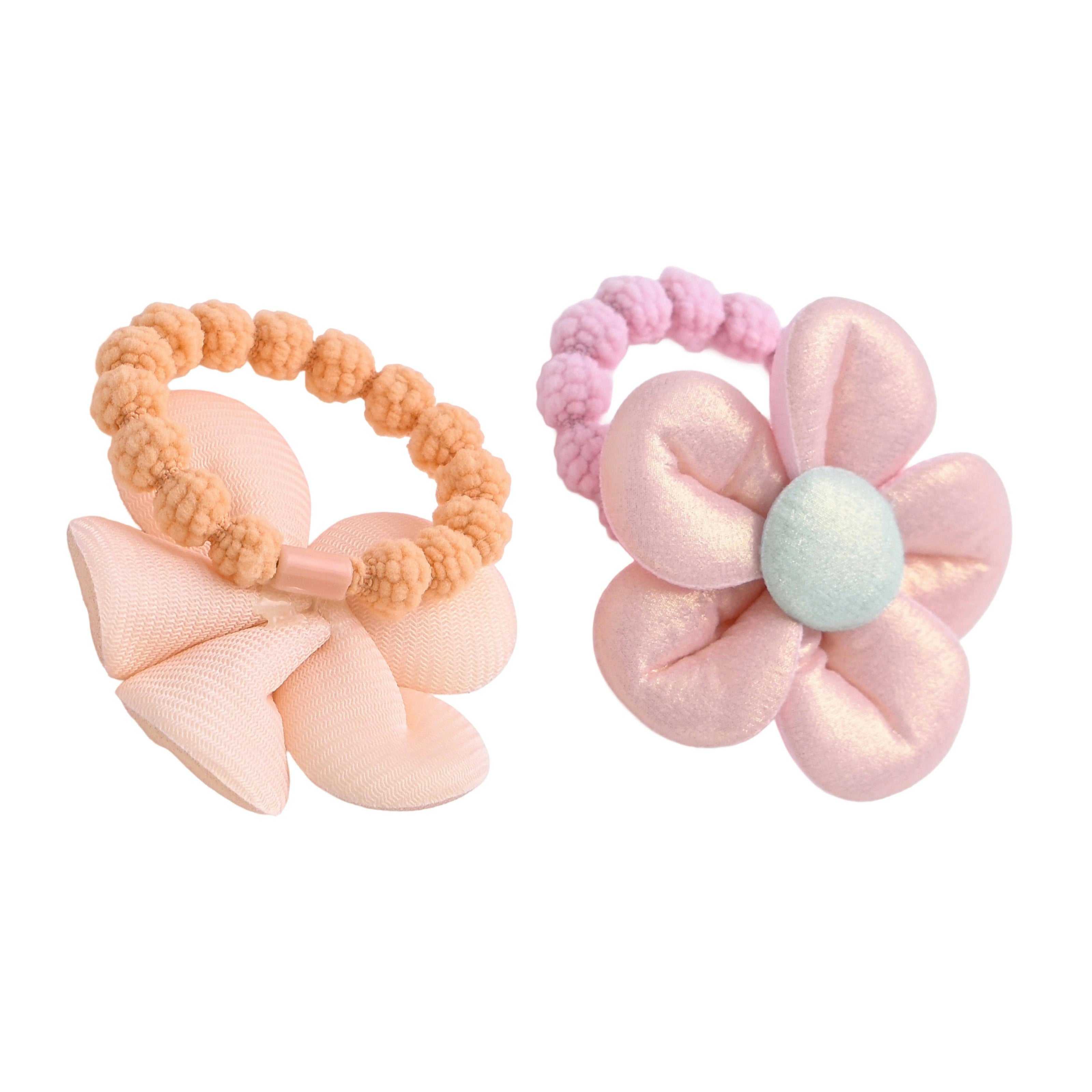 Plush Flower Hair Tie Set