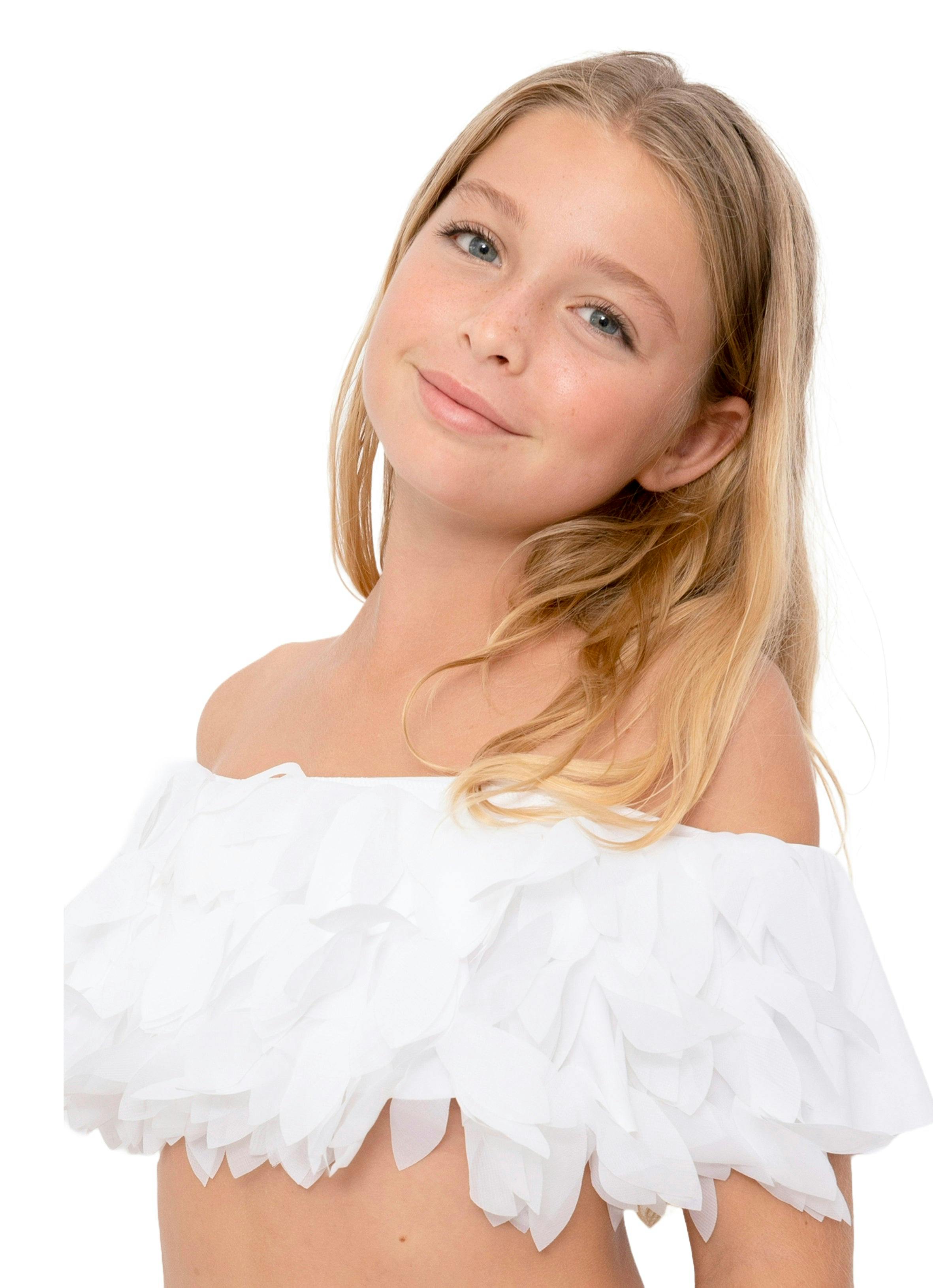 Wide Petal Neck Ruffle Bikini