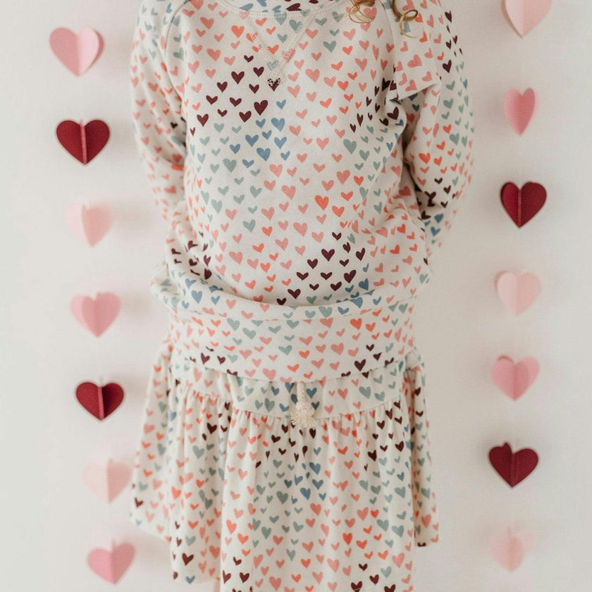 Girls Skort in Rainbow Hearts