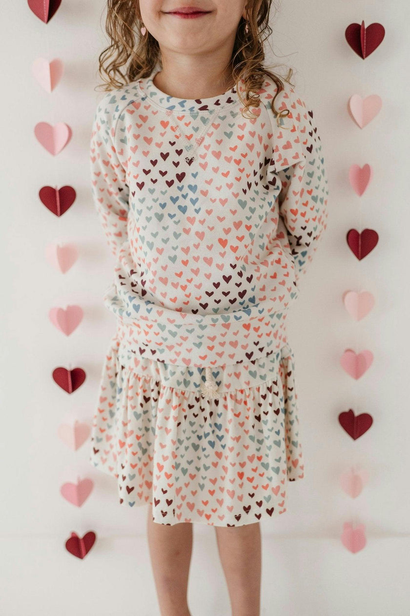 Girls Skort in Rainbow Hearts