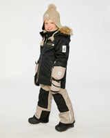 Two Piece Play Snowsuit Black And Beige