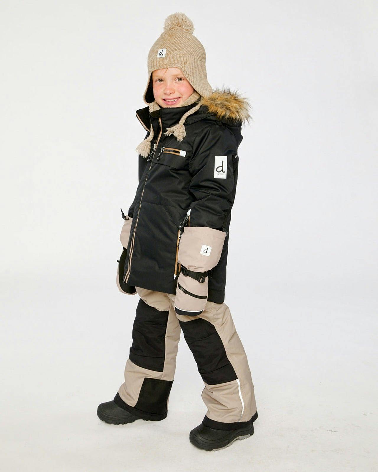 Two Piece Play Snowsuit Black And Beige