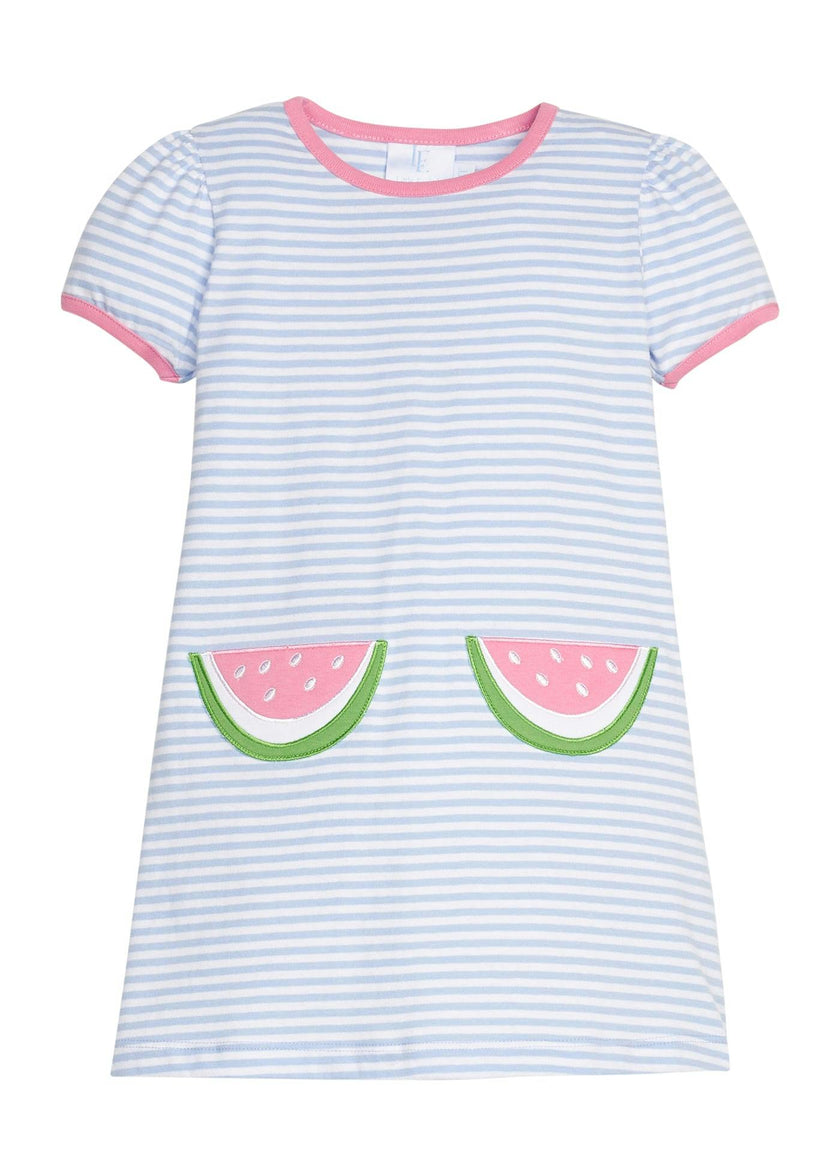 Applique Pocket T-Shirt Dress - Watermelon