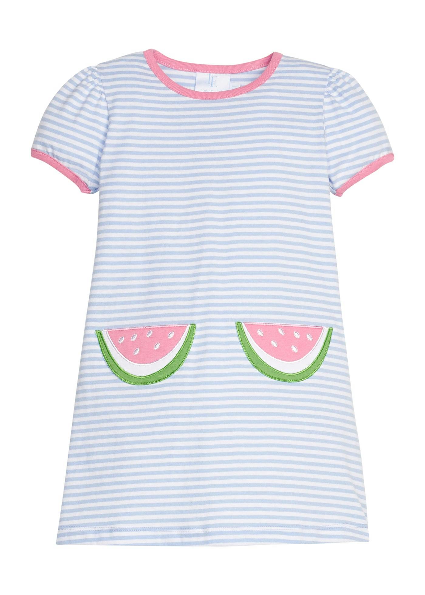 Applique Pocket T-Shirt Dress - Watermelon