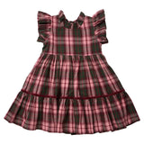 Girls Jennifer Dress - Burgundy Tartan