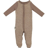 Waffle Round Neck Long Sleeve Snap Footie