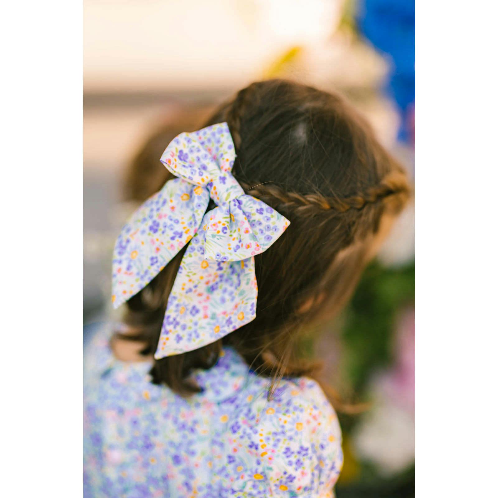 Ondine Blue Floral Bow Hair Clip