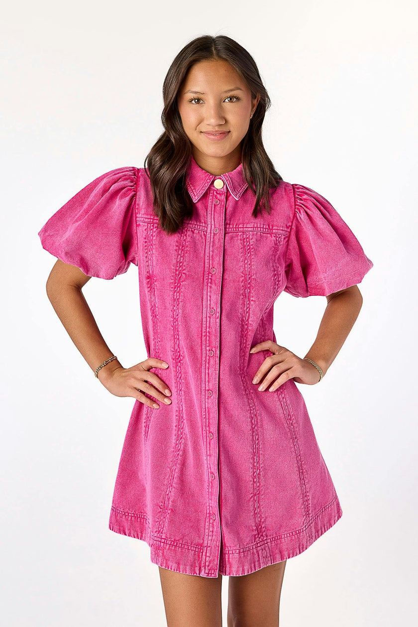 Keely Denim Dress Pink