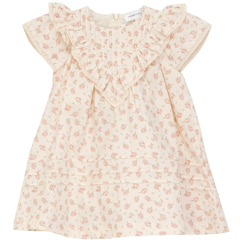 Printed V Shape Yoke Jumper Dress