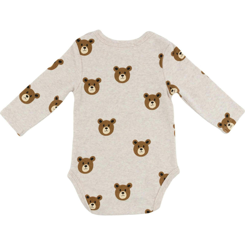 Teddy Face Print Pocket Onesie
