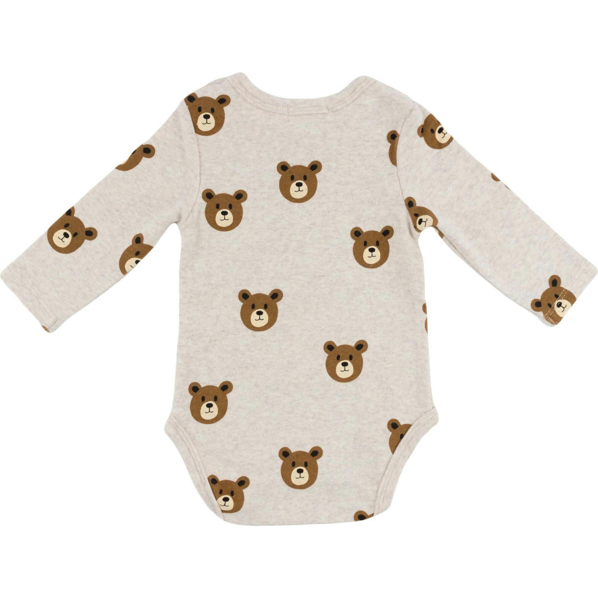 Teddy Face Print Pocket Onesie