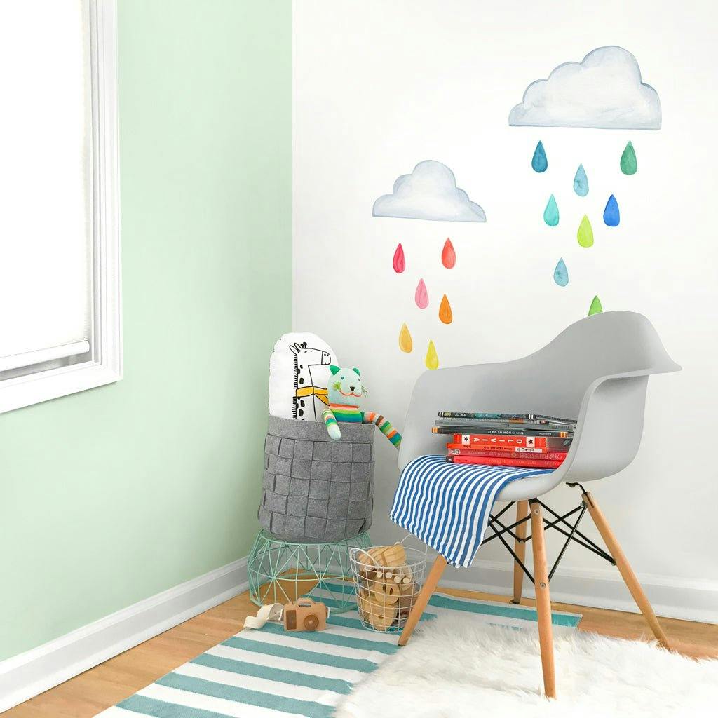 Rainbow Raindrops • Peel-and-Stick Wall Decals