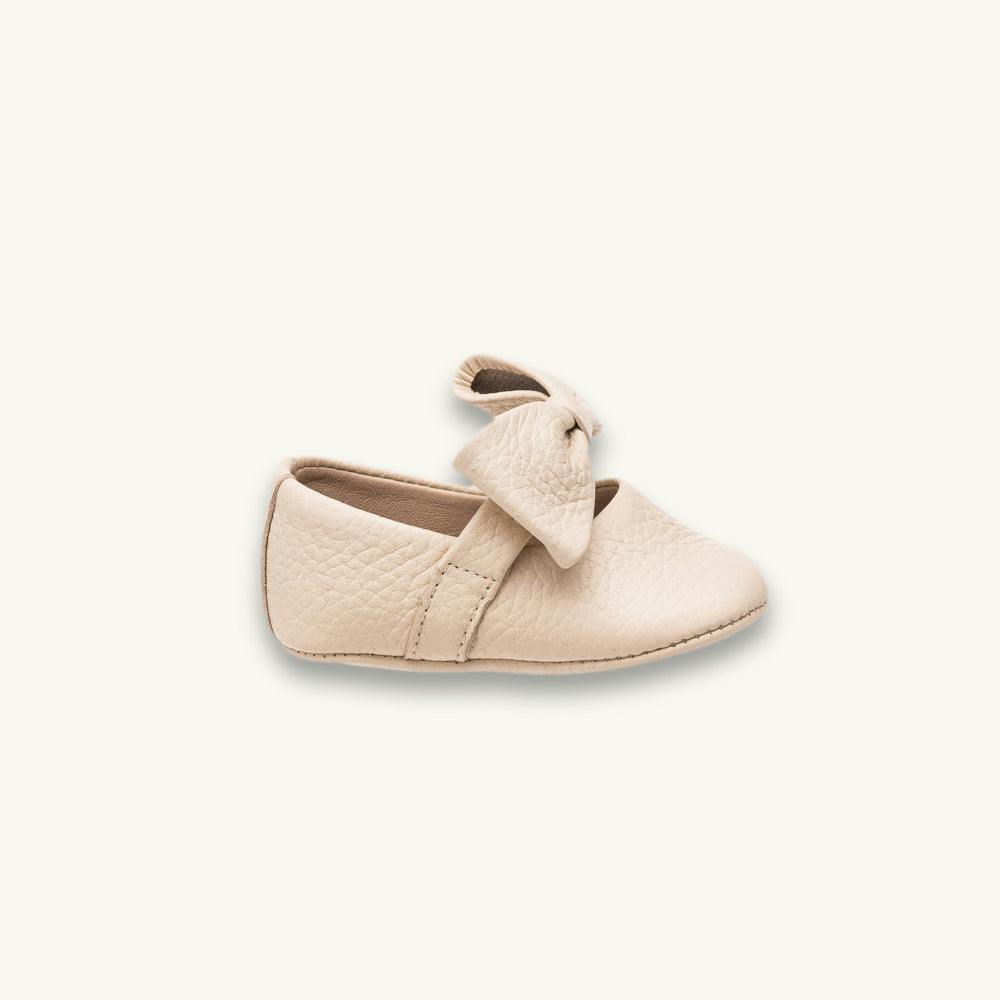 Baby Bow Ballet Flat | Cream Leather