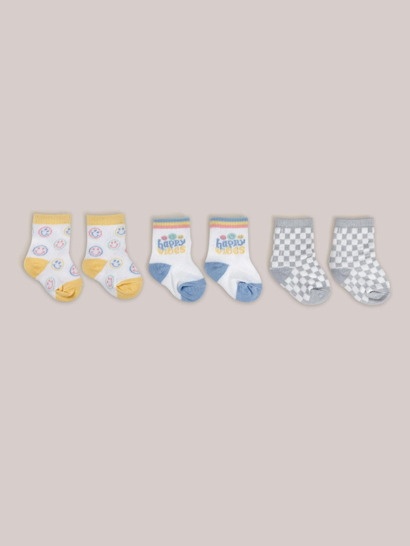 Baby Socks Trios With Zipper Wash Bag