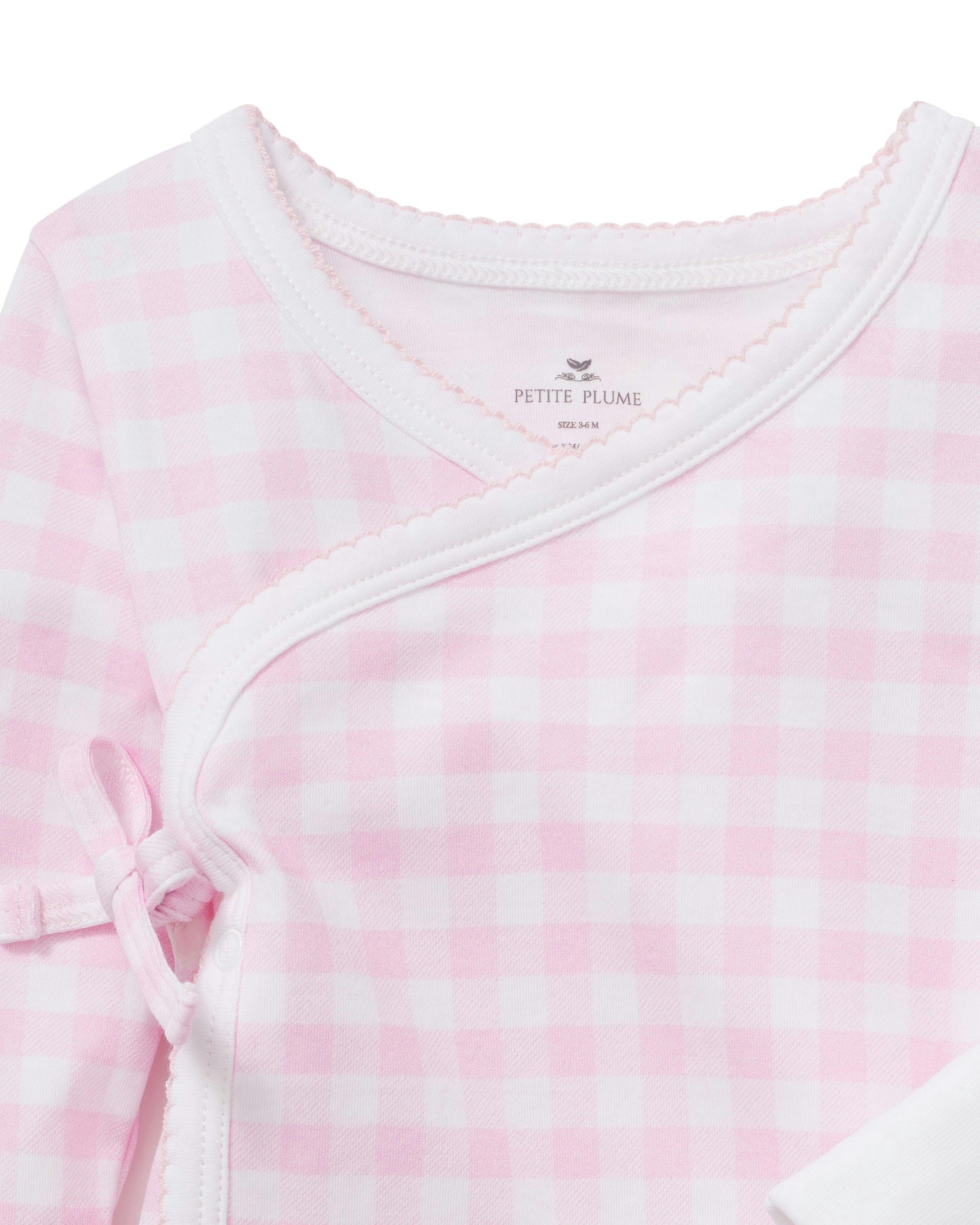 Baby Pima Wrap Set in Pink Gingham