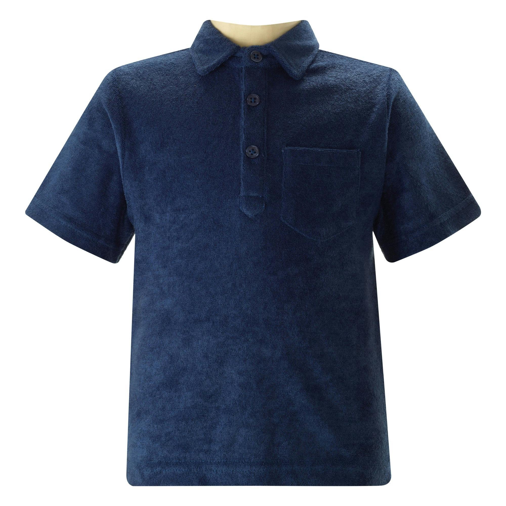 Terry Towel Short Sleeve Front Pocket Polo Shirt