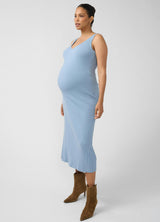 Sleeveless Rib Sweater Maternity Nursing Midi Dress