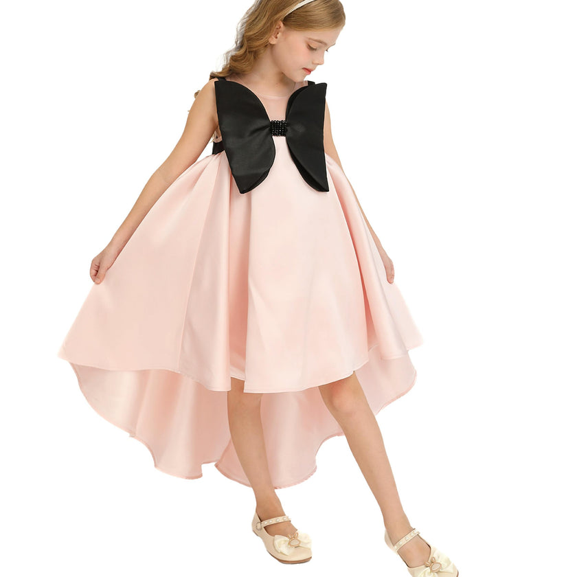 Pink Dress Black Bow Ophelia Dress