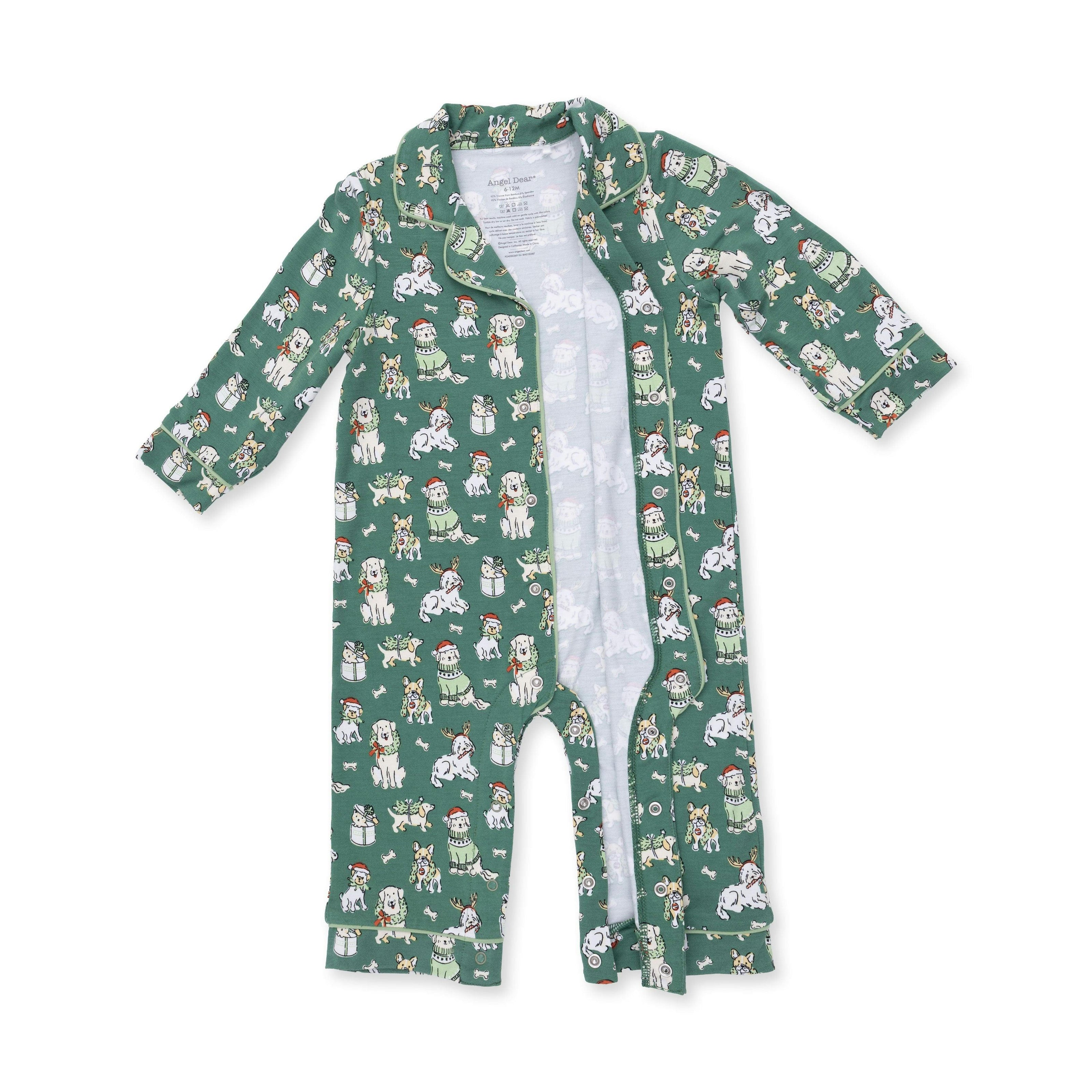 Christmas Dogs Uni - Long Sleeve Coat Style Romper