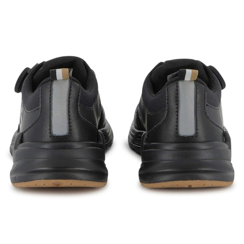 Boys Black Logo trainers
