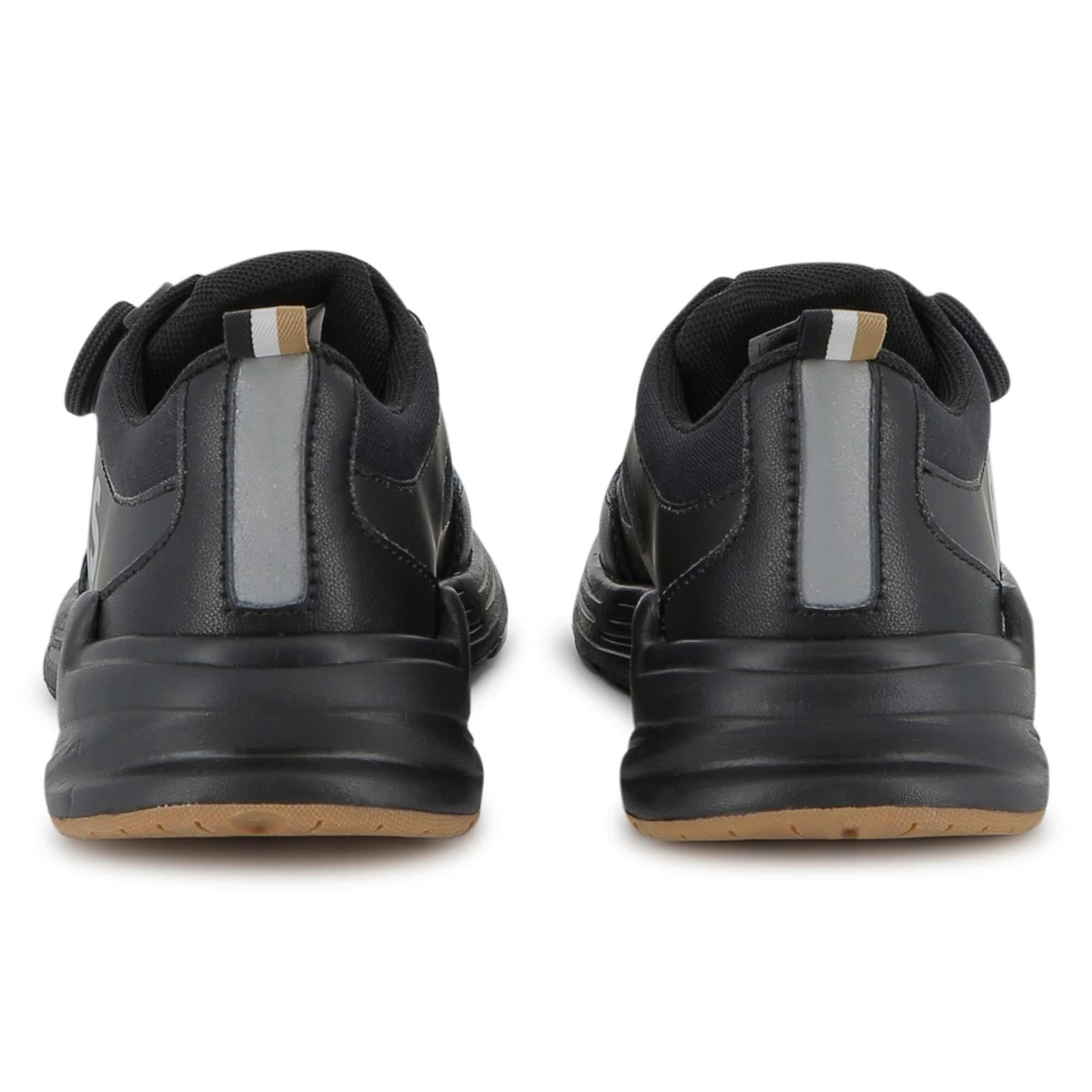 Boys Black Logo trainers