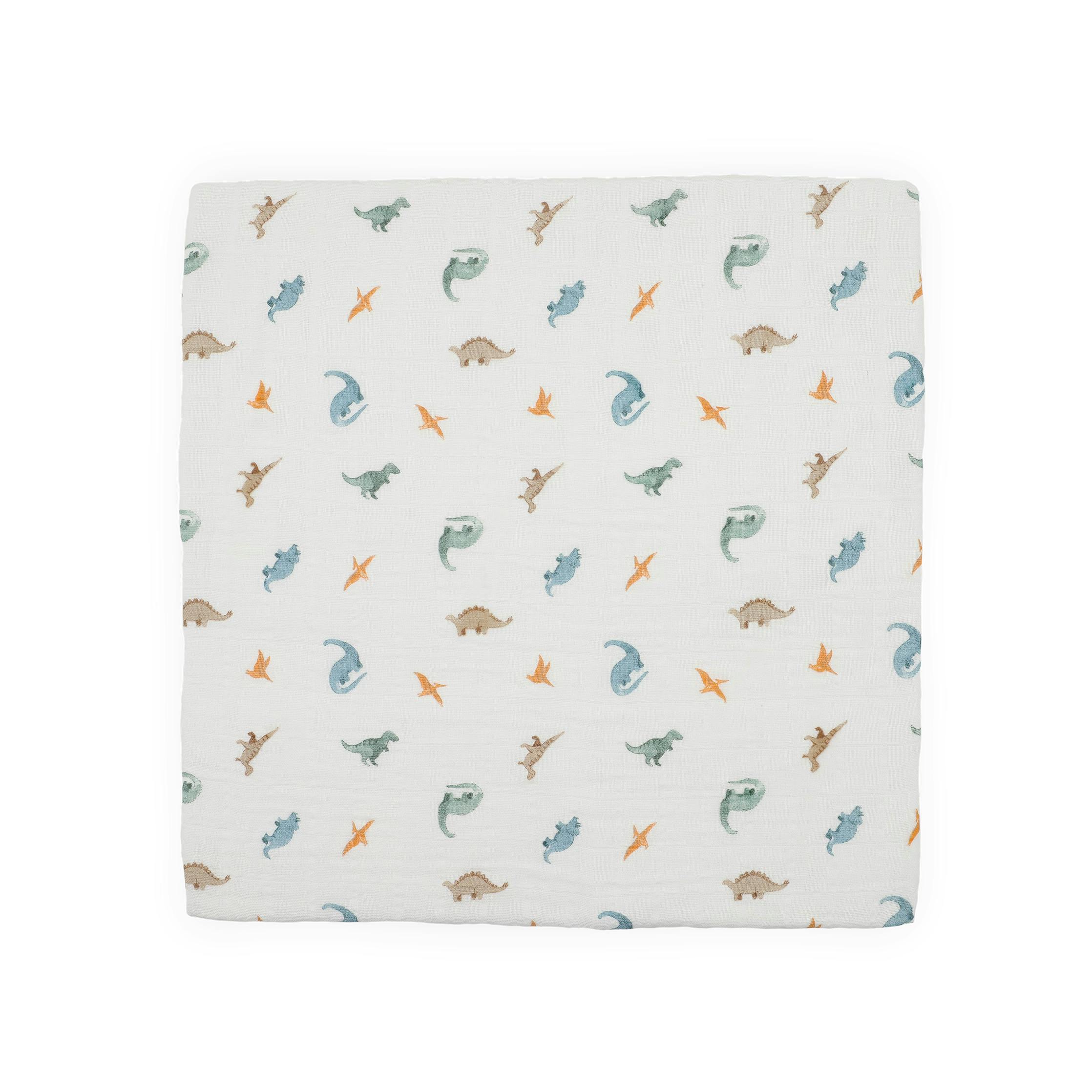 Organic Cotton Muslin Swaddle Blanket - Little Dino