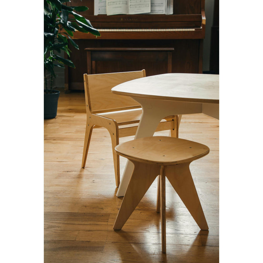Wooden Pietro Mondini Rounded Square Stool