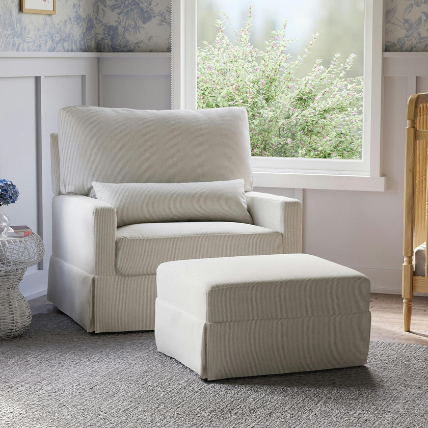 Crawford Performance Eco-Weave Pillowback Chair & a Half Comfort Swivel Glider