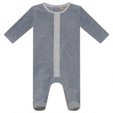 White And Gold Stars Print Velour Onesie