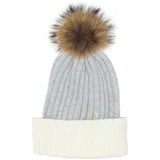 Ribbed Flat Wool Blend Hat (Snap On Pom Sold Separately)