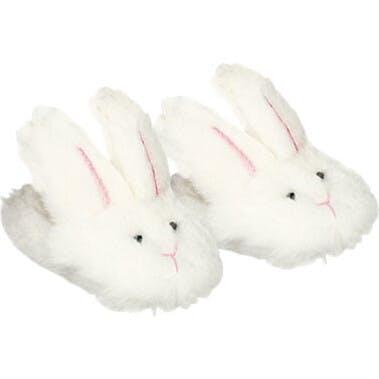 Sophia’s White Bunny Slippers with Rabbit Ears for 18" Dolls