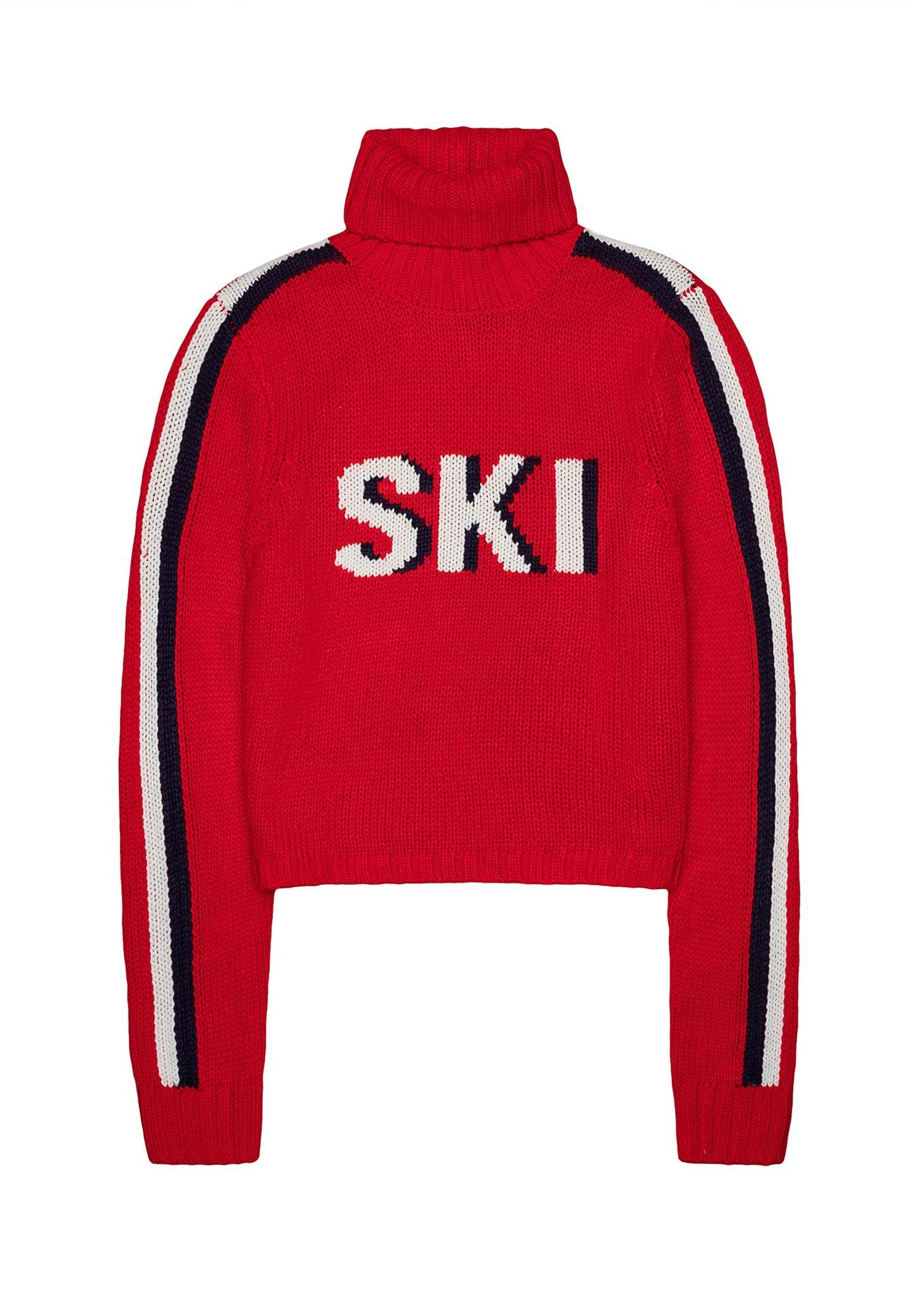 Womens Retro Ski Cropped Turtleneck