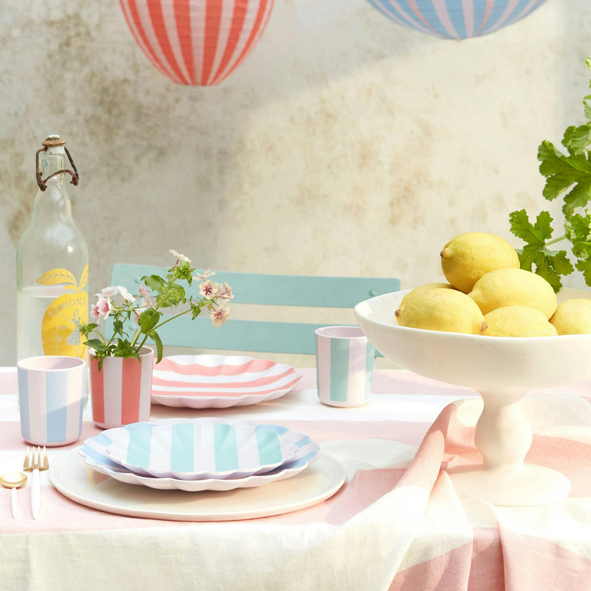 Stripy Reusable Bamboo Small Plates