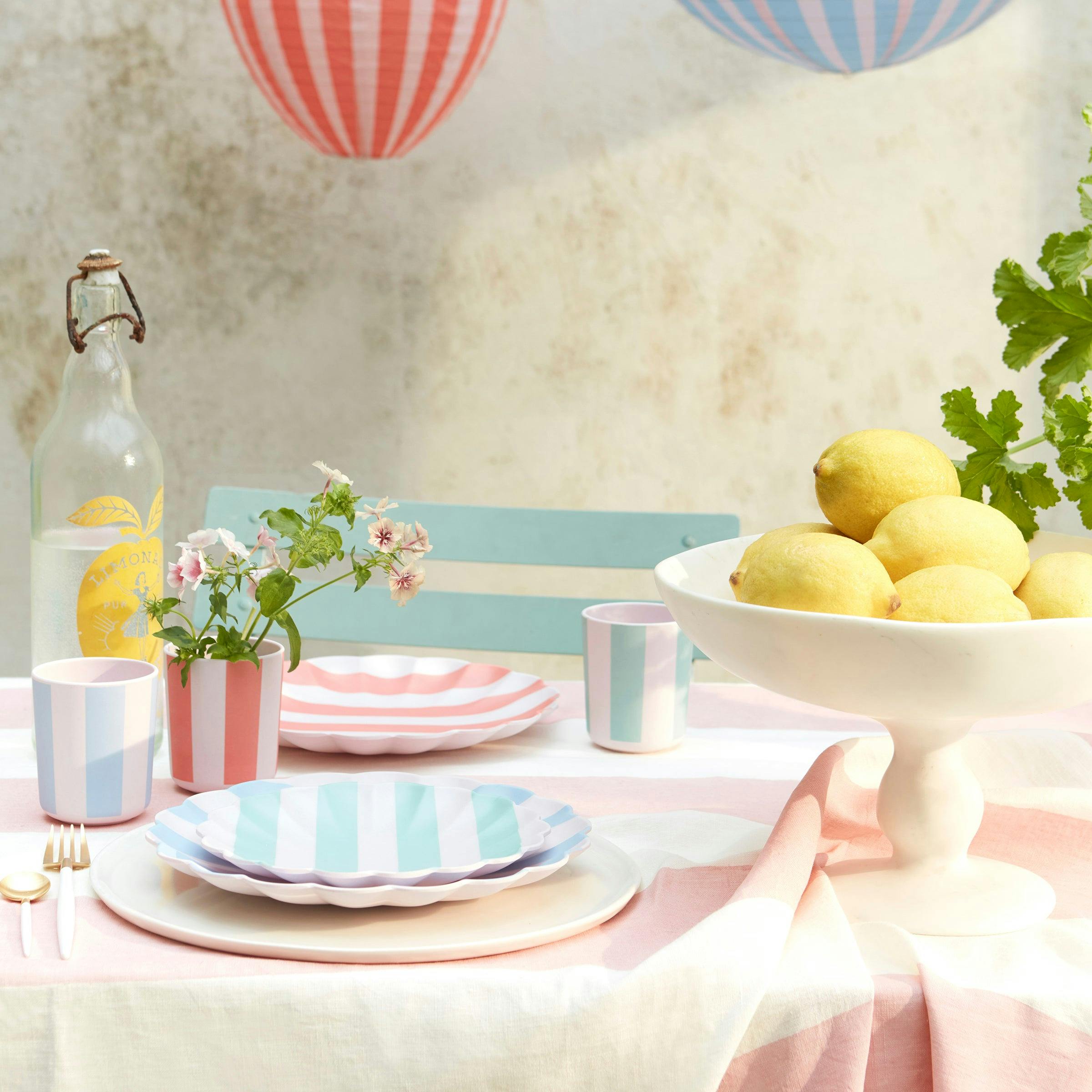 Stripy Reusable Bamboo Small Plates