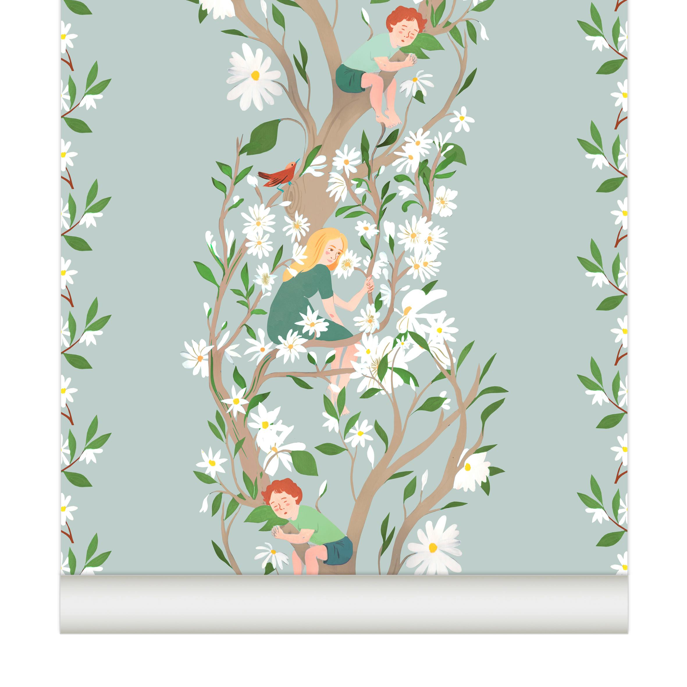 Papier peint CAMOMILLE coloris Ciel