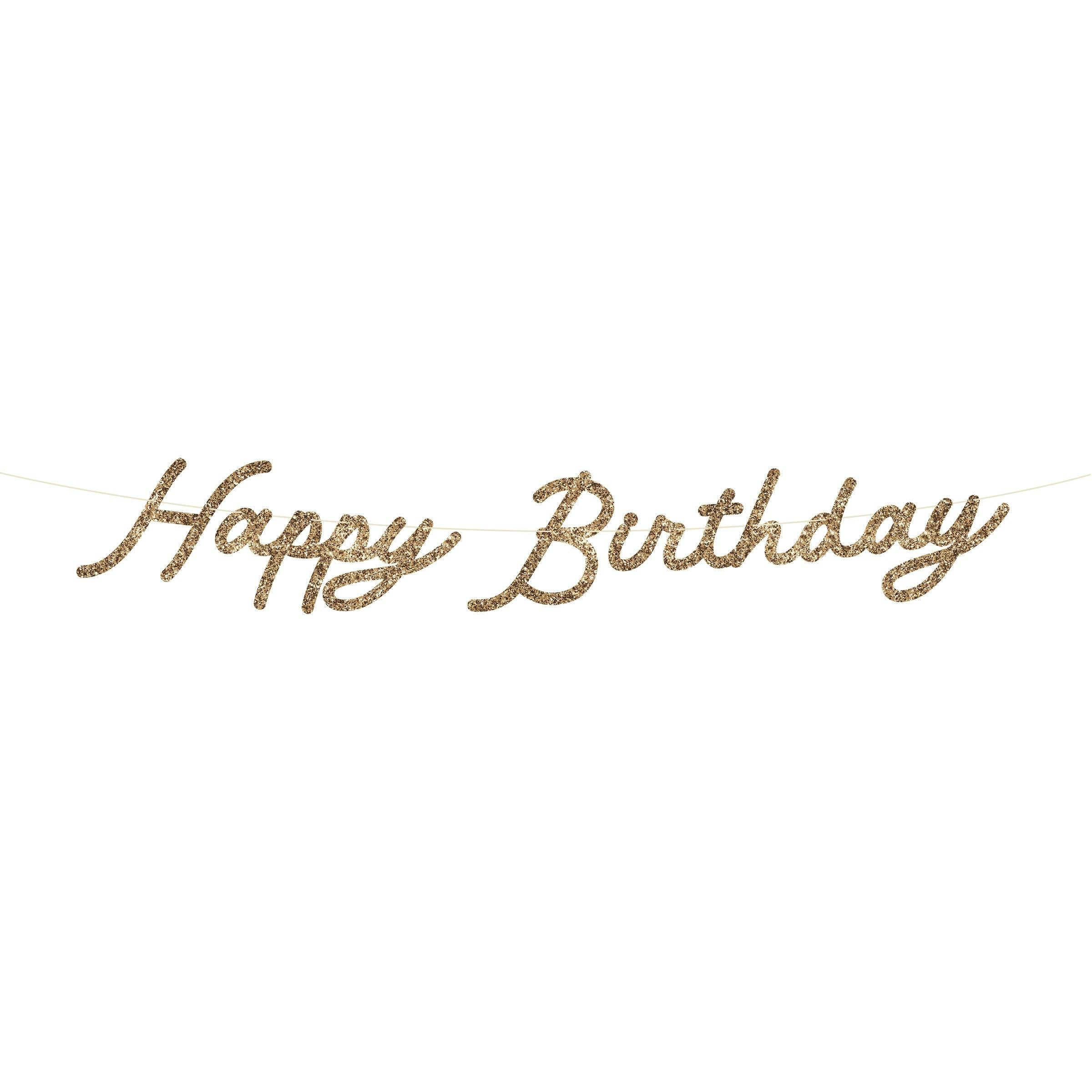 Gold Happy Birthday Garland Set