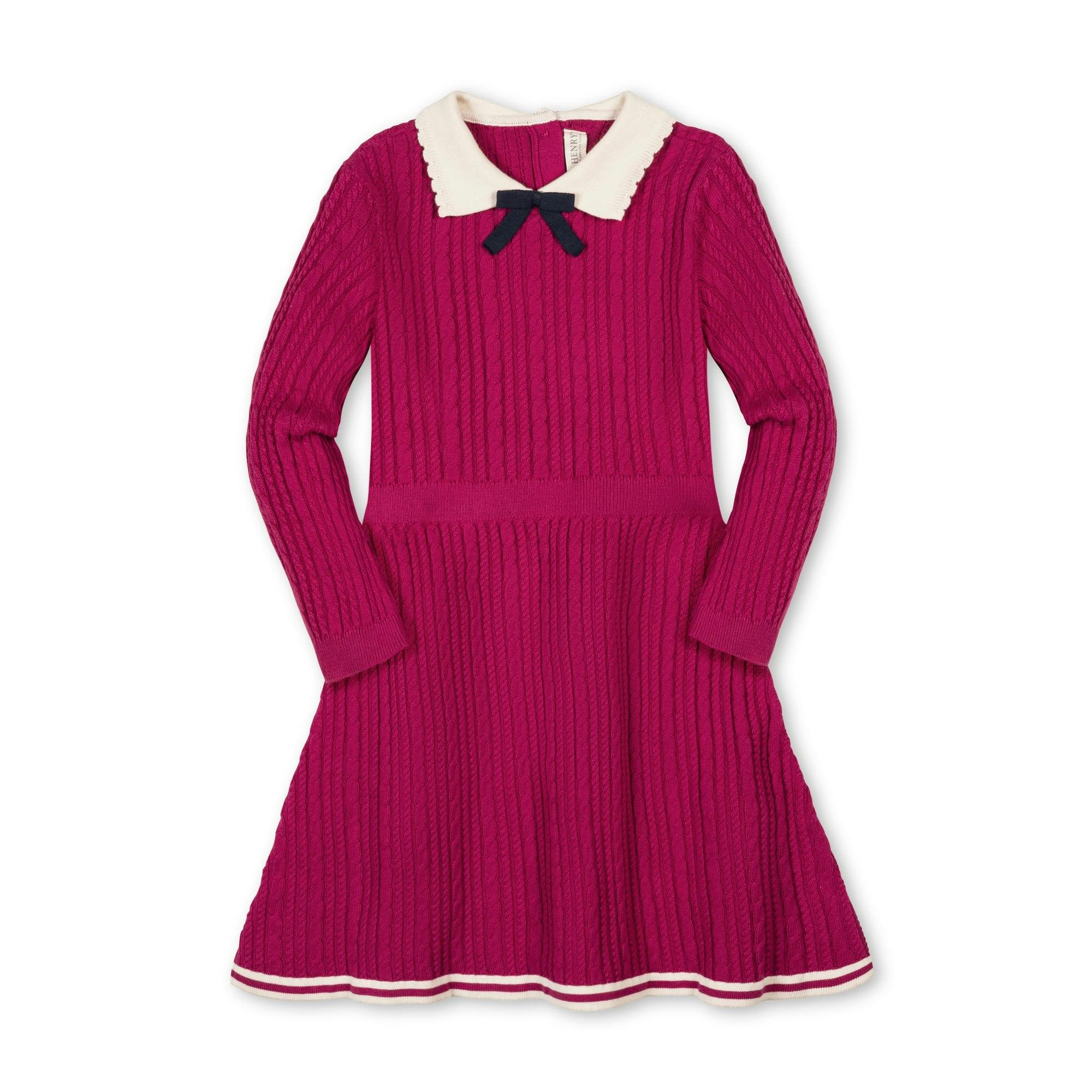 Organic Collared French Cable Sweater Dress