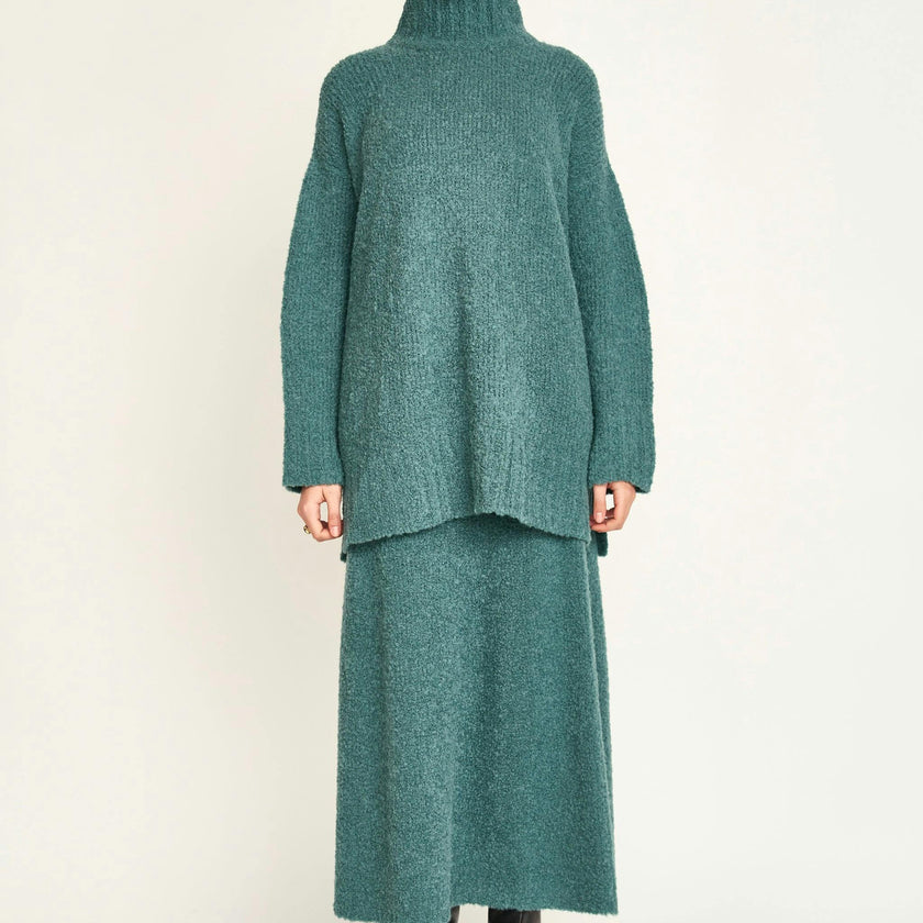 Salida Boucle Turtleneck in Spruce