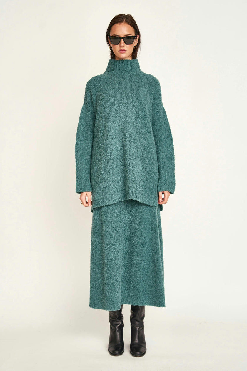Salida Boucle Turtleneck in Spruce
