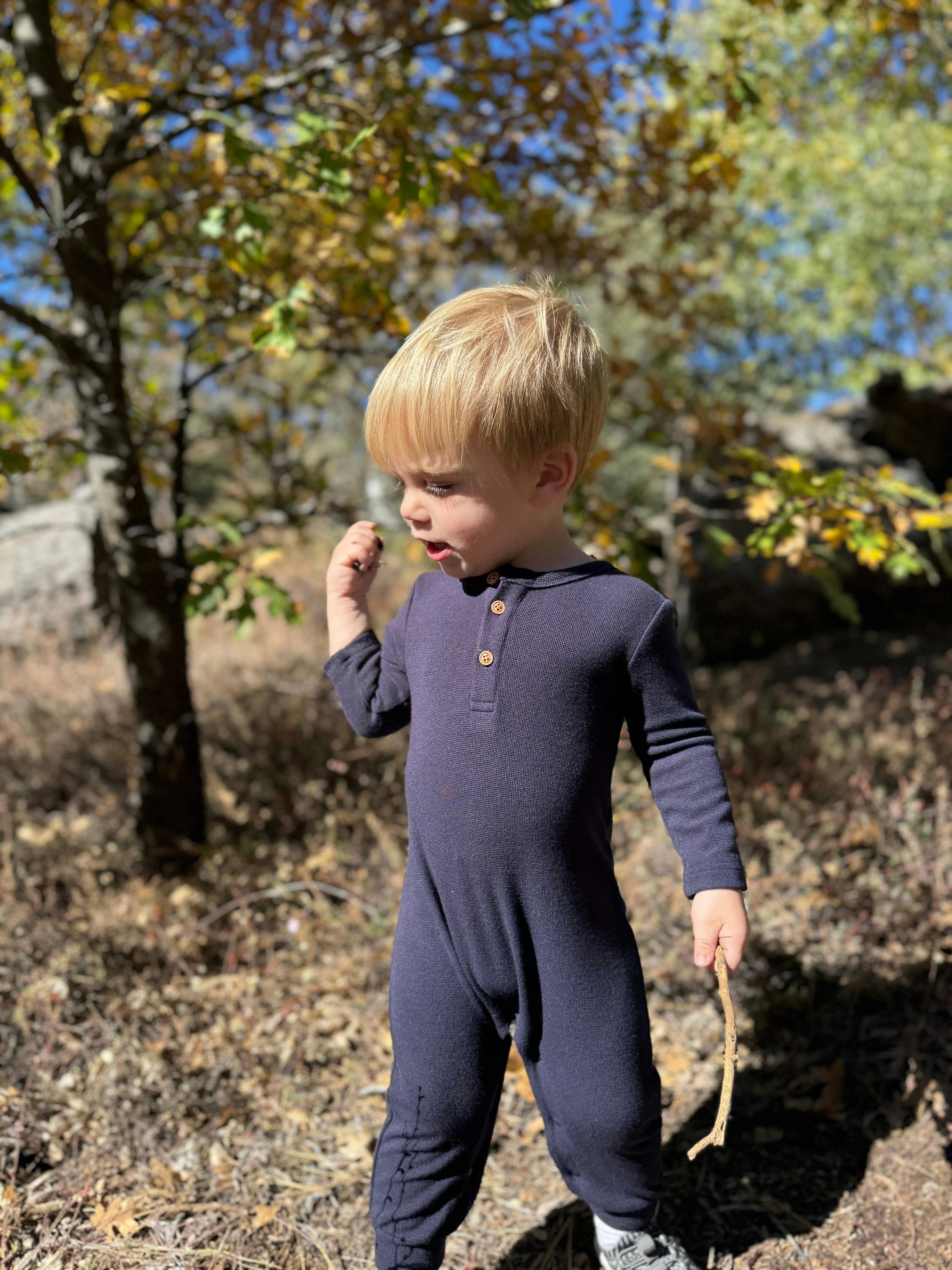 MASON Navy Henley Romper